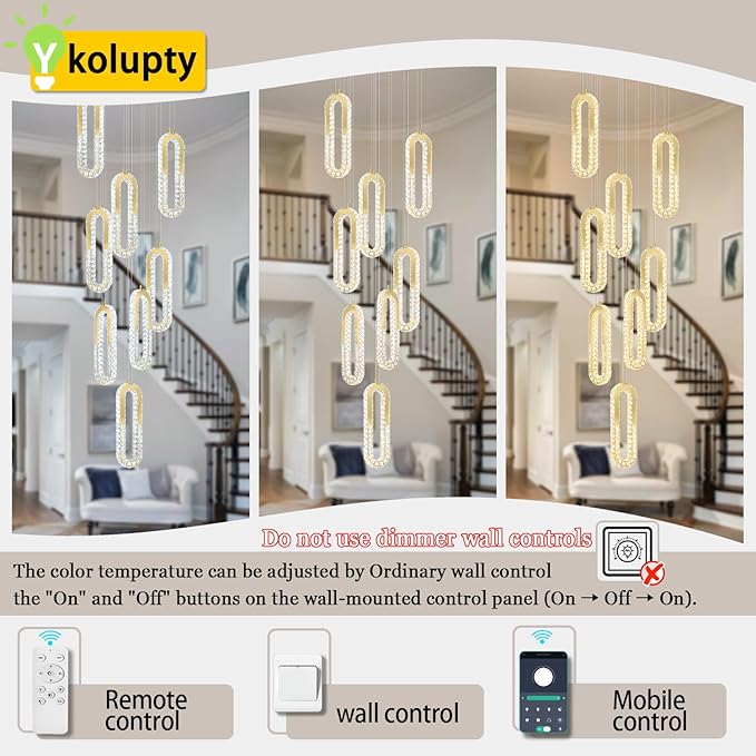 Modern Led Gold Chandelier Adjustable 8 Rings Crystal Chandelier - Image 3