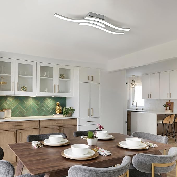 EDISLIVE Modern Dimmable LED Ceiling Light Curved 3 Light 22.5 in Minimalist - Image 6