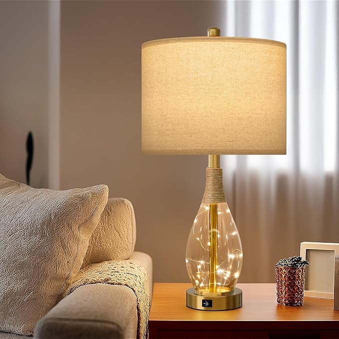 OYEARS 23" Table Lamps for Living Room Set of 2 Bedside Lamps for Night Stands - Image 5