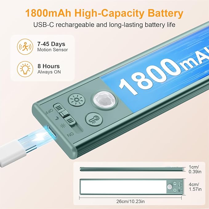 Gritin 10.2inch Under Cabinet Lighting Rechargeable -84 LED Super Bright - Image 8