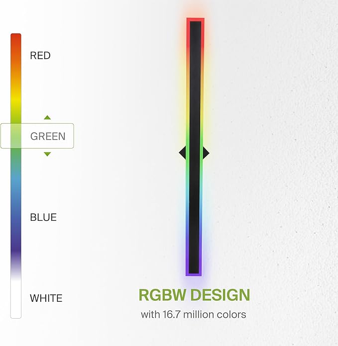 ASD LED 48" Long Wall Mount Light Fixture, Outdoor & Indoor Linear Sconce | RGBW - Image 4