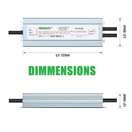 Wide Input 100~265V AC to DC 24V 400W Output IP67 Waterproof Constant Low - Image 5