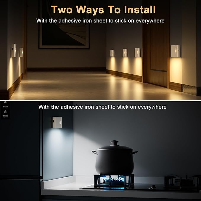 YiaMia Stair Lights Motion Sensor Indoor, Wireless Under Cabinet Lighting - Image 8