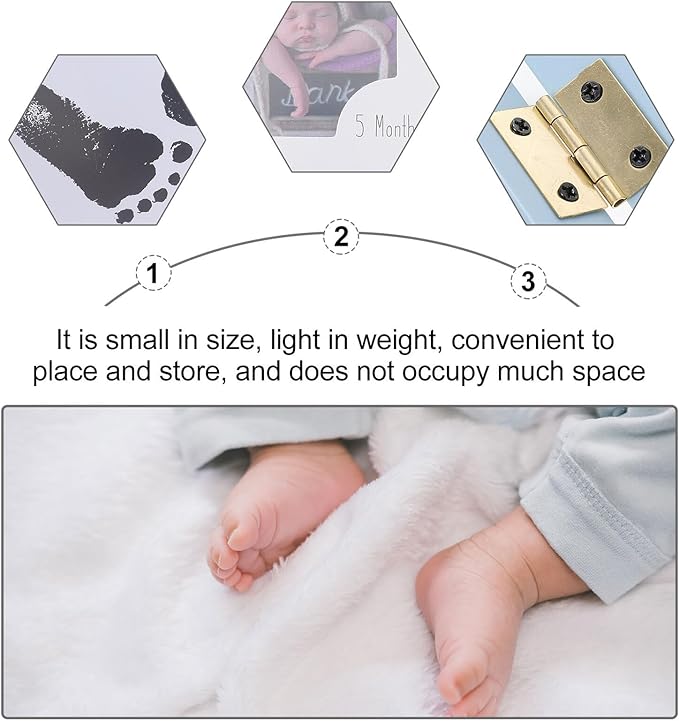 Newborn Handprint and Footprint Photo Frame Growth Keepsake - Image 3