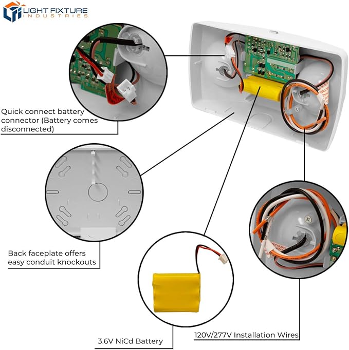 LFI Lights® Super Compact Emergency Light, UL 924 Listed, Adjustable LED Heads - Image 5