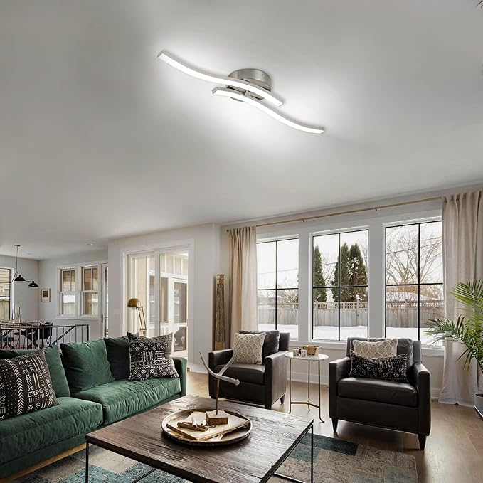 EDISLIVE Modern Dimmable LED Ceiling Light Curved 2 Light 22.5 in Minimalist - Image 3