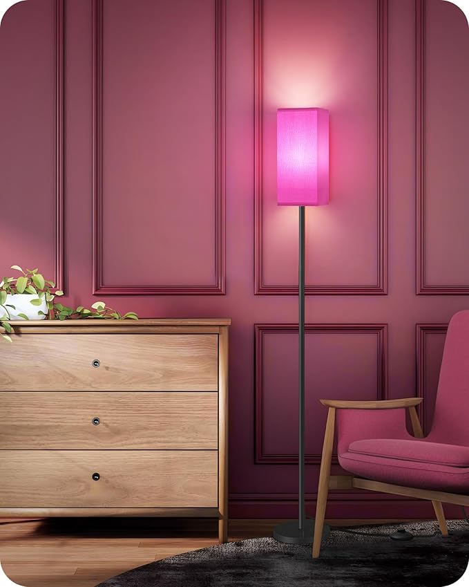 Floor Lamp, Pole Lamp with Foot Switch, Modern Standing Lampshade, Minimalist by GOEBLESON