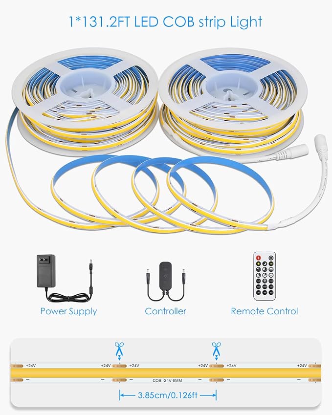 131.2FT 24V COB Led Strip Lights 3000K - Image 7