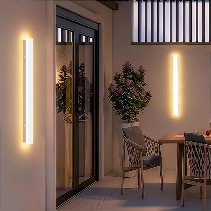 2 Pack 24inch Long Outdoor White Wall Lights 20W 3000K Modern Porch Lights - Image 8