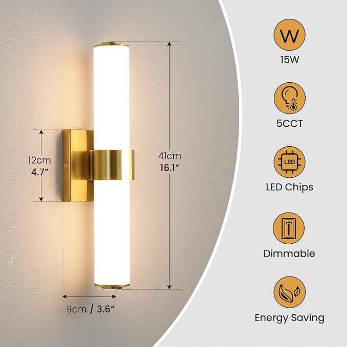 Gold Bathroom Light Fixtures - Image 5