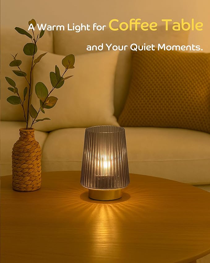 Battery Powered Lamp with Timer, Cordless Small Table Lamps Battery Operated - Image 3
