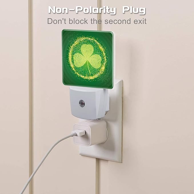 St Patrick's Day Shamrock Night Light Plug into Wall, 0.5w Energy Saving Sleep - Image 3