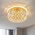 4-Light Gold Crystal Chandeliers Flush Mount Chandelier Light Fixture by CEENLI