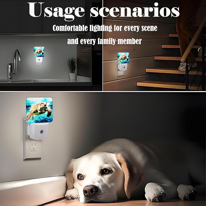 Sea Turtle Night Light, Plug-in Nightlights Auto Sensor Night Lamp Dusk-to-Dawn - Image 6