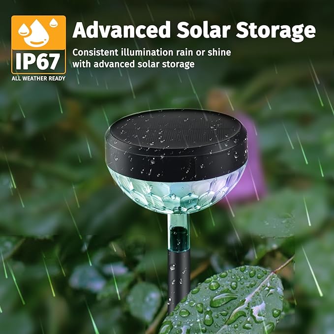 Solar Pathway Lights Outdoor, Color Changing+8 Fixed Color Solar Lights Outdoor - Image 5