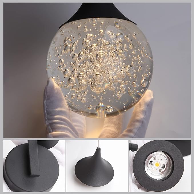 Sedelan Modern Indoor Wall Lamp, Bubble Crystal Wall Sconces, 5W LED Dimmable - Image 7