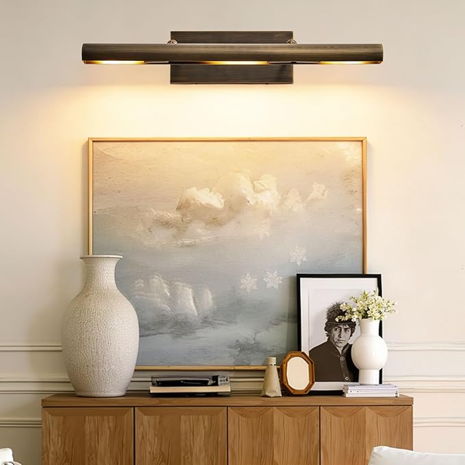 Art Picture Frame Wall Light: 24" Antiquing Copper Dimmable Artwork Painting - Image 2