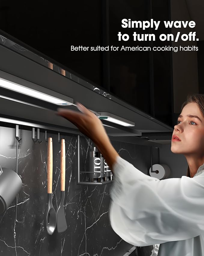 ASOKO Under Counter Lights for Kitchen, Motion Sensor Lights Plug in, Hand Wave - Image 3