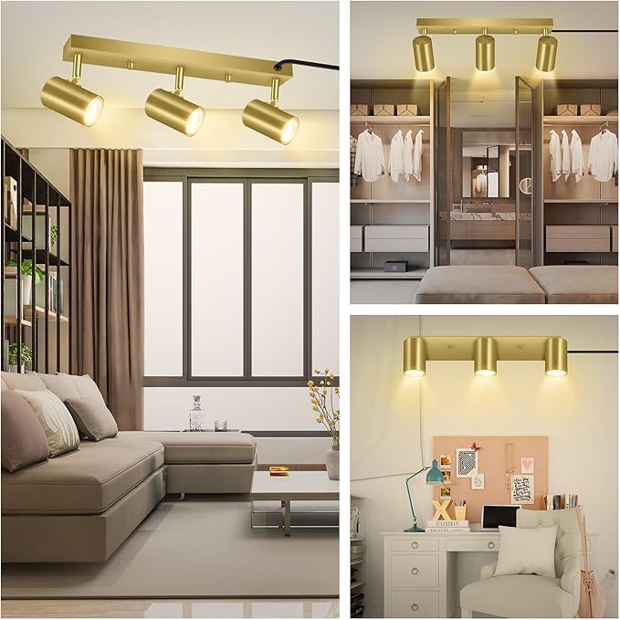 3 Light Track Lighting Kit, Industrial LED Wall Light - Image 2