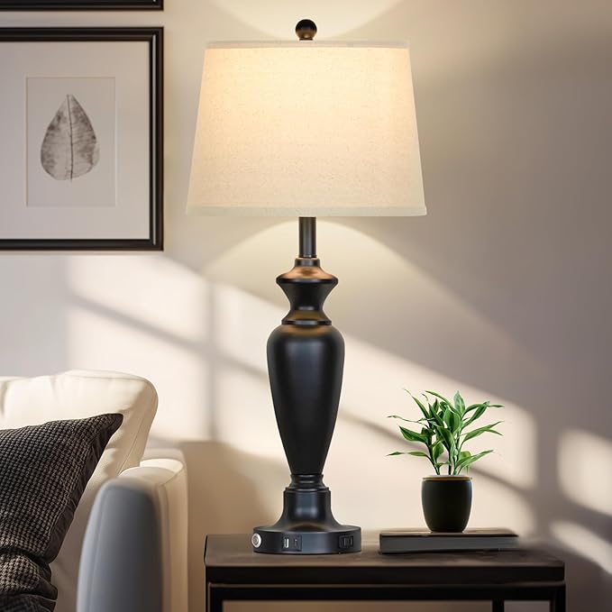 30" Tall Table Lamps Set of 2, Touch Control Bedside Lamp - Image 6