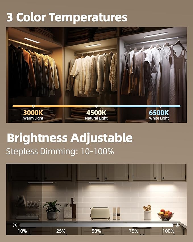 16inch Under Cabinet Lighting, Magnetic Closet Lights - Image 3