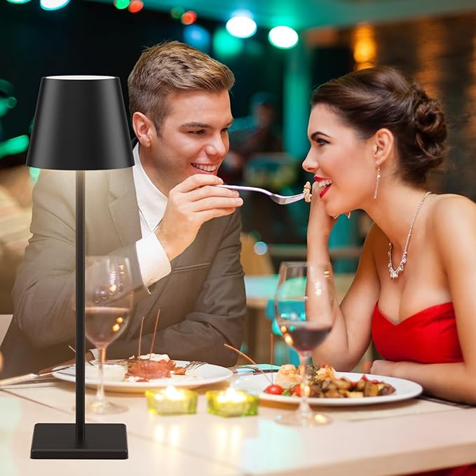2 Pack Cordless LED Table Lamp Black, 5500mAh Battery Powered Table Light - Image 7