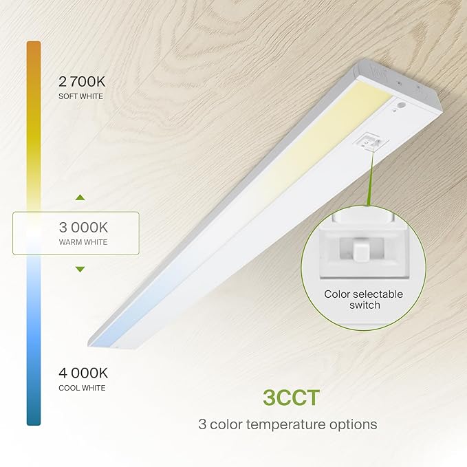 ASD 40 Inch LED Under Cabinet Lighting Plug in or Hardwired, High/Low/Off Switch - Image 6