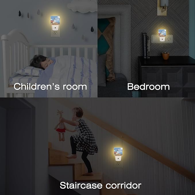 Beautiful White Lighthouse Night Light Plug into Wall, Ocean Seaside Lighthouse - Image 7