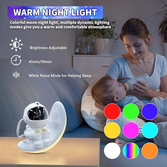 Astronaut Star Projector Galaxy Light, Built-in Speaker 360° Space Man Buddy - Image 4