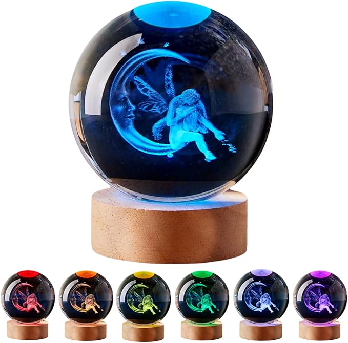 Large Moon&Fairy Crystal Ball Night Light by Unknown