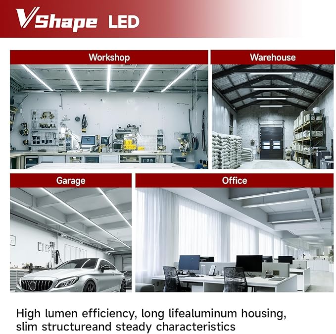 4 Pack T5 LED Shop Light, 6500K 2200LM, Linkable Utility Fixture - Image 7