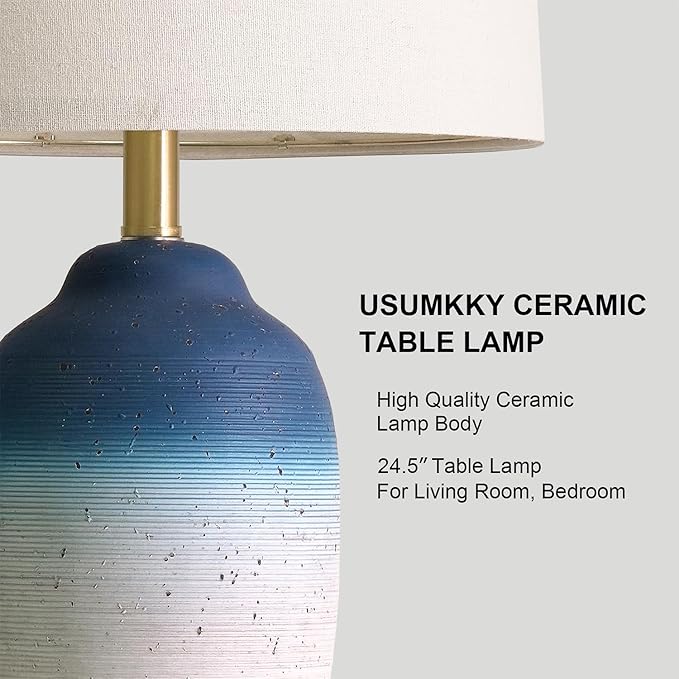 24.5" Vintage Ceramic Table Lamp - Image 3