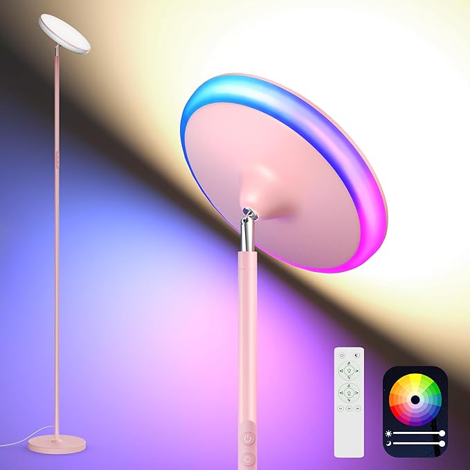Bright Floor Lamp, 42W 3700LM LED Torchiere Floor Lamps by WOWLUMENOFFICIAL