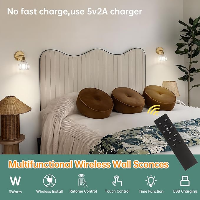 Battery Operated Vintage Wall Sconces - Image 4