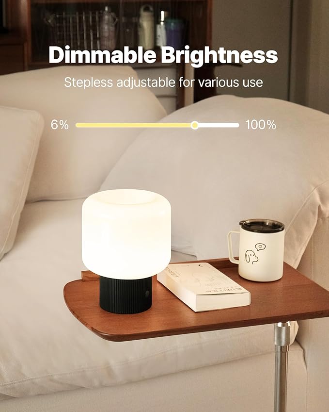 Halo Mushroom Lamp, 5W Cute Cordless Rechargeable Table Lamp - Image 5