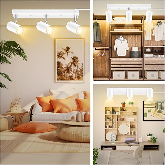 3 Light Track Lighting Kit, Industrial LED Wall Light - Image 2