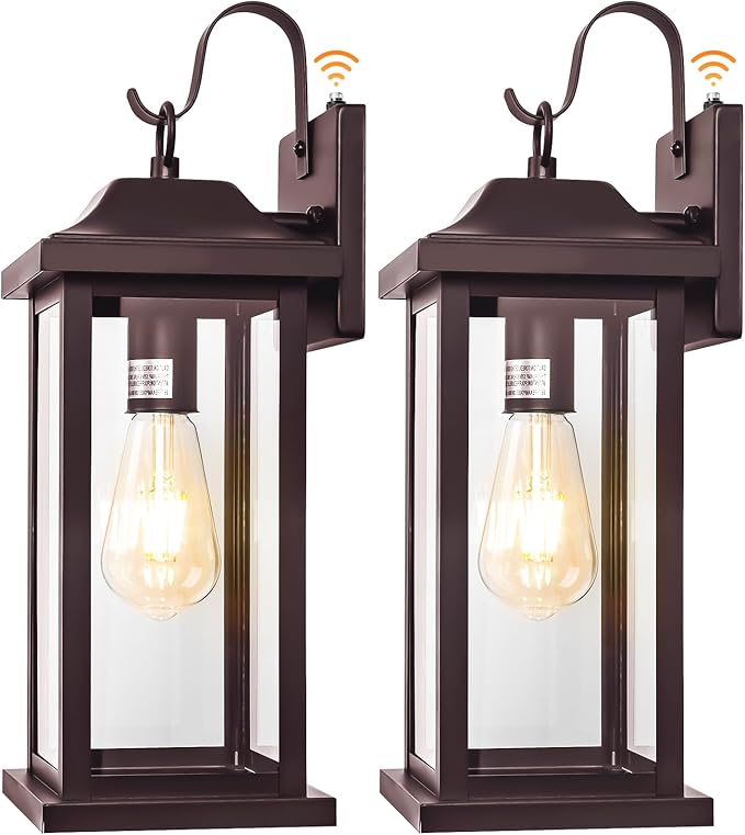 Dusk to Dawn Outdoor Wall Sconces Bronze 2-Pack 17 Inch Large, IP65 Waterproof - Image 9