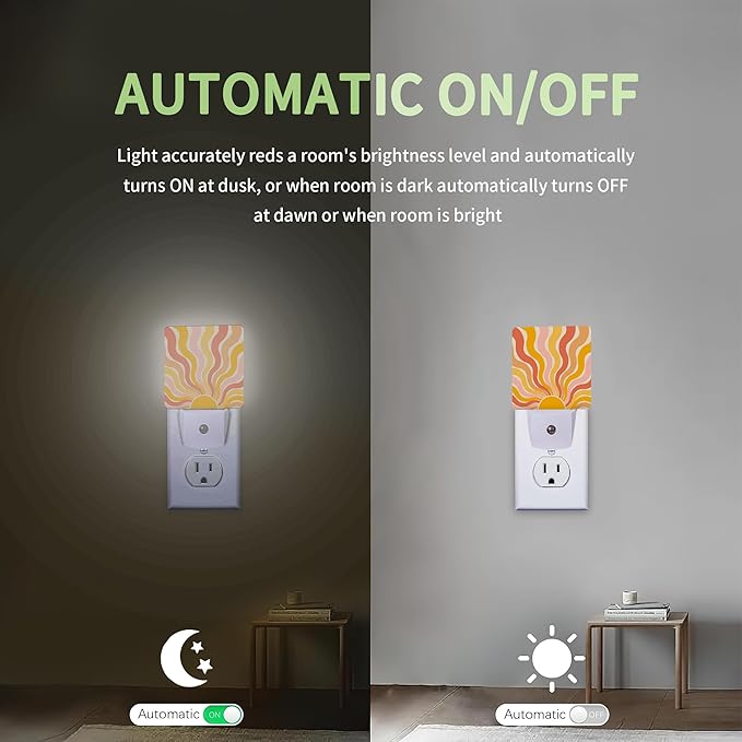 Groovy Boho Sun Night Light, Night Light Plug into Wall - Image 4