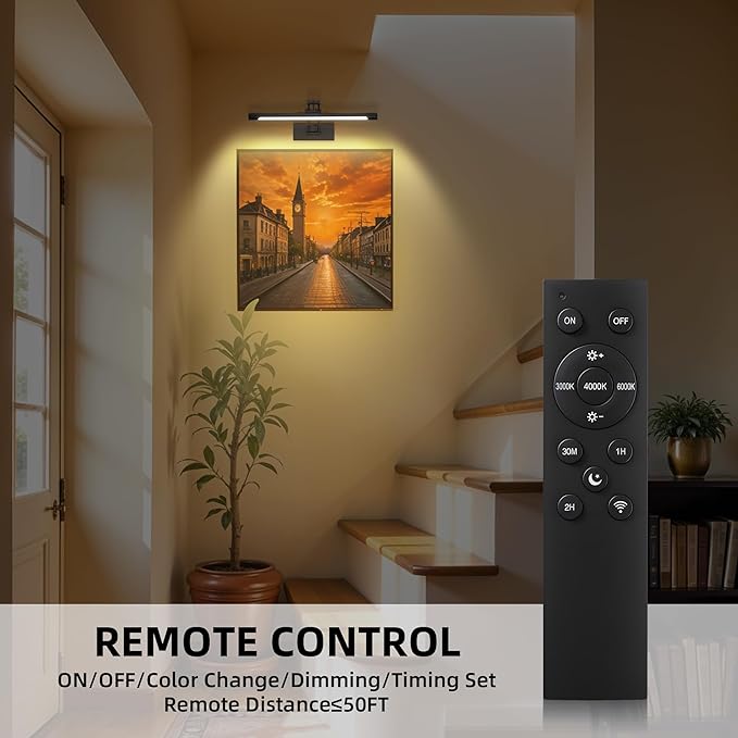 16“ Black Wireless Picture Lights - Image 4