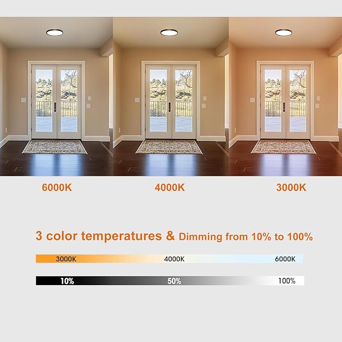 9 Inch Motion Sensor Light Indoor, Flush Mount Light Fixture, Motion Sensor - Image 5