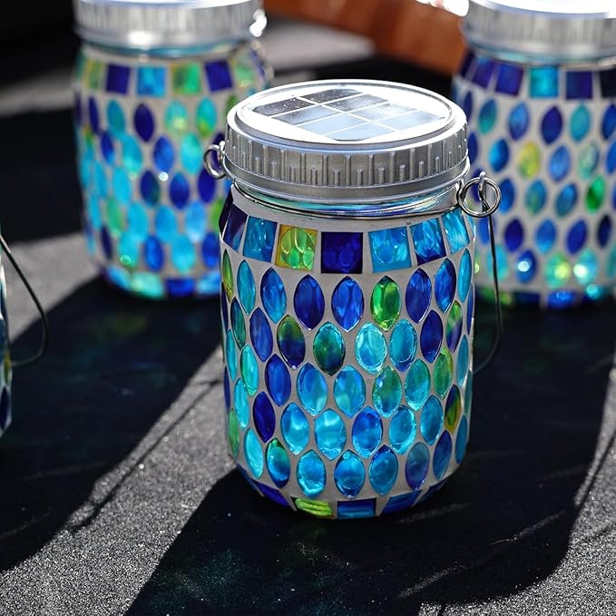 Cooo 4 Pack Mosaic Lanterns Outdoor Waterproof - Image 6