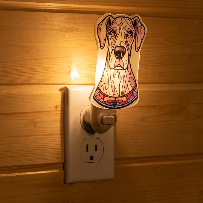 Great Dane Dog Shaped Night Light – Stained Glass Styled Cutout Design – - Image 4