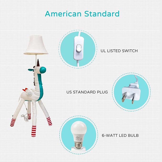 Floor Lamp, Easy-Care Artificial Leather Kids Floor Lamp - Image 5