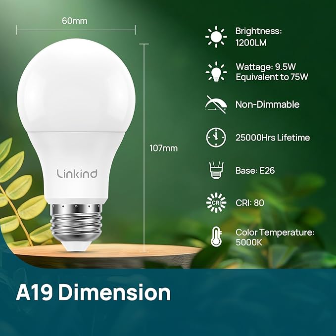 Linkind Dusk to Dawn Light Bulbs Outdoor, A19 Sensor Led Bulbs Automatic On/Off - Image 4