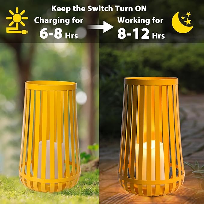 Afirst Solar Lanterns Outdoor, Candle Solar Lights Waterproof Decorative - Image 5