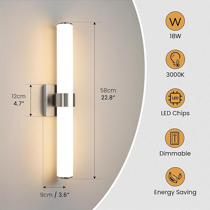 Brushed Nickel Vanity Lights for Bathroom - Image 2