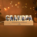 Personalized Grandpa Photo Collage LED Night Light, Custom Photo, Quote & Name by Thunala