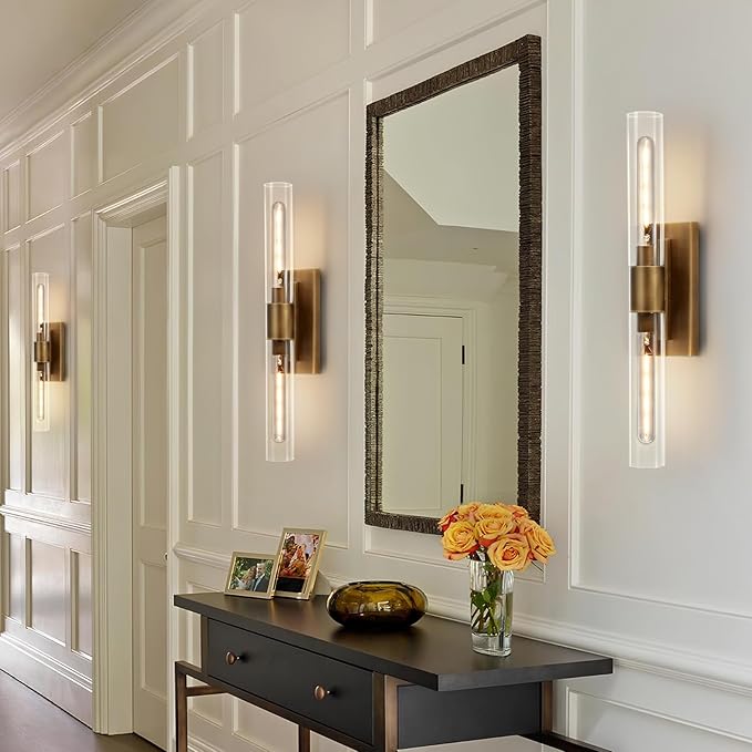 24.8" L Minimalist Style Wall Sconces Set of 2, Brass Wall Lights Fixtures - Image 6