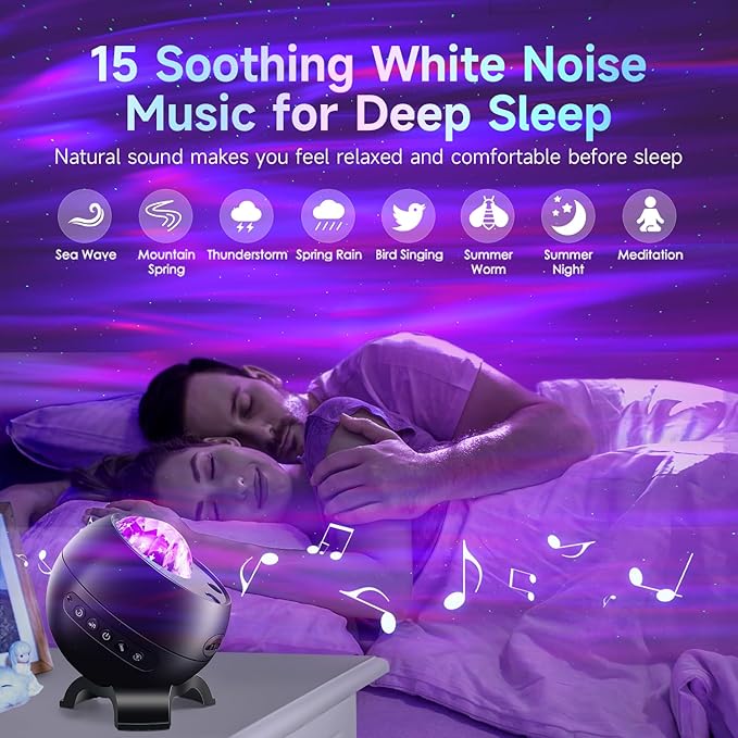 COOLNIGHT Galaxy Projector for Bedroom, 180 Light Modes Moon Star Aora Night - Image 3