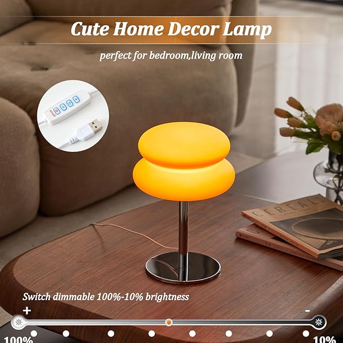 Orange Mushroom Lamp, Mid Century Modern Lamp - Image 5